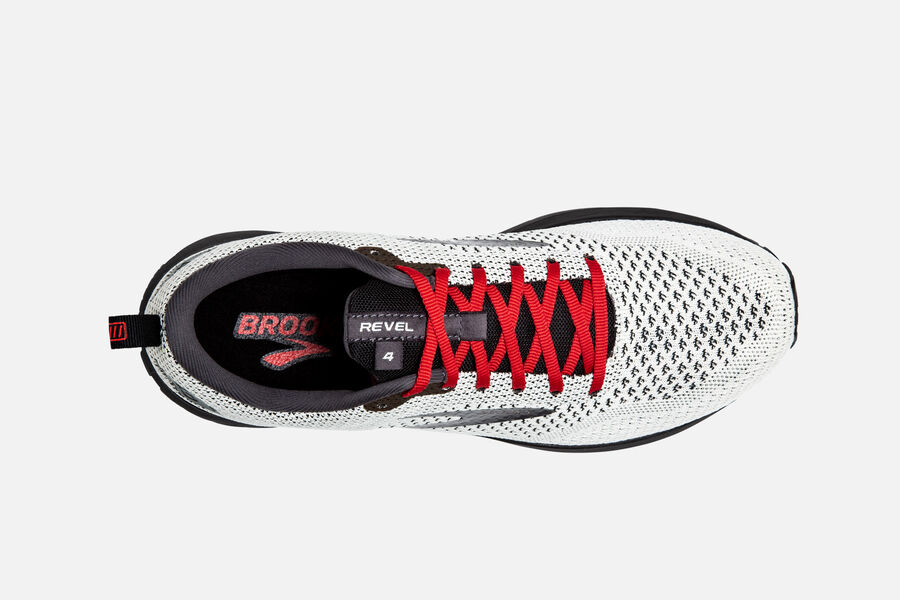 Brooks Revel 4 Road Running Shoes Mens - White/Black/Red - LEWIP-6493